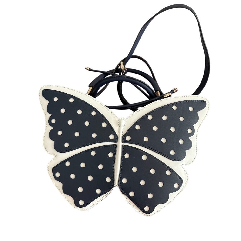 Kate Spade Wing It Polka Dot Wicker Butterfly Satchel - Brand New & Rare‎ - Picture 5 of 14